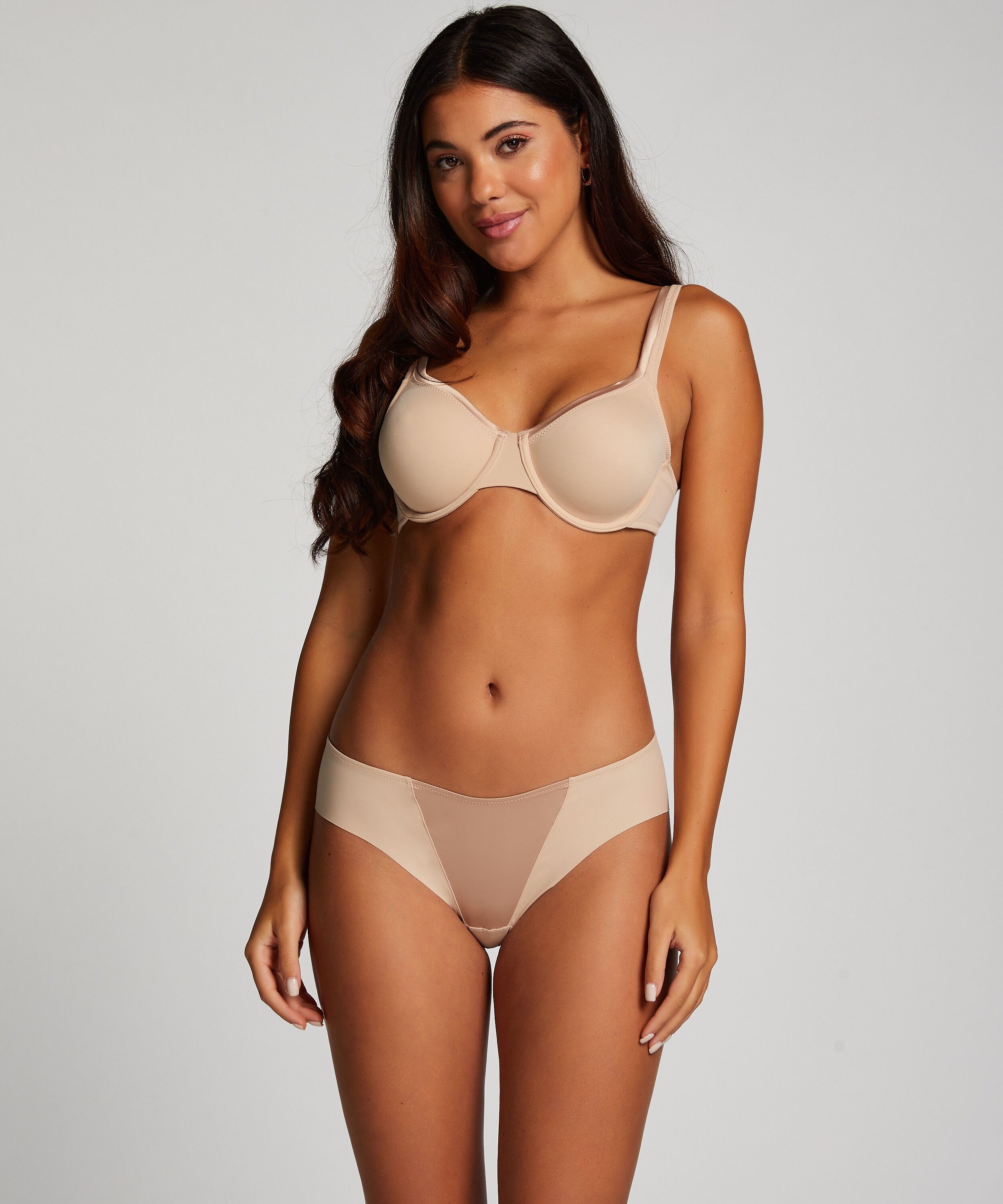 Satin Fleece Brief, Beżowy