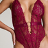 Body z otwartym krokiem Brandy Private, Czerwony