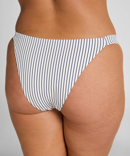 Figi Bikini Highleg Stripes, Biały
