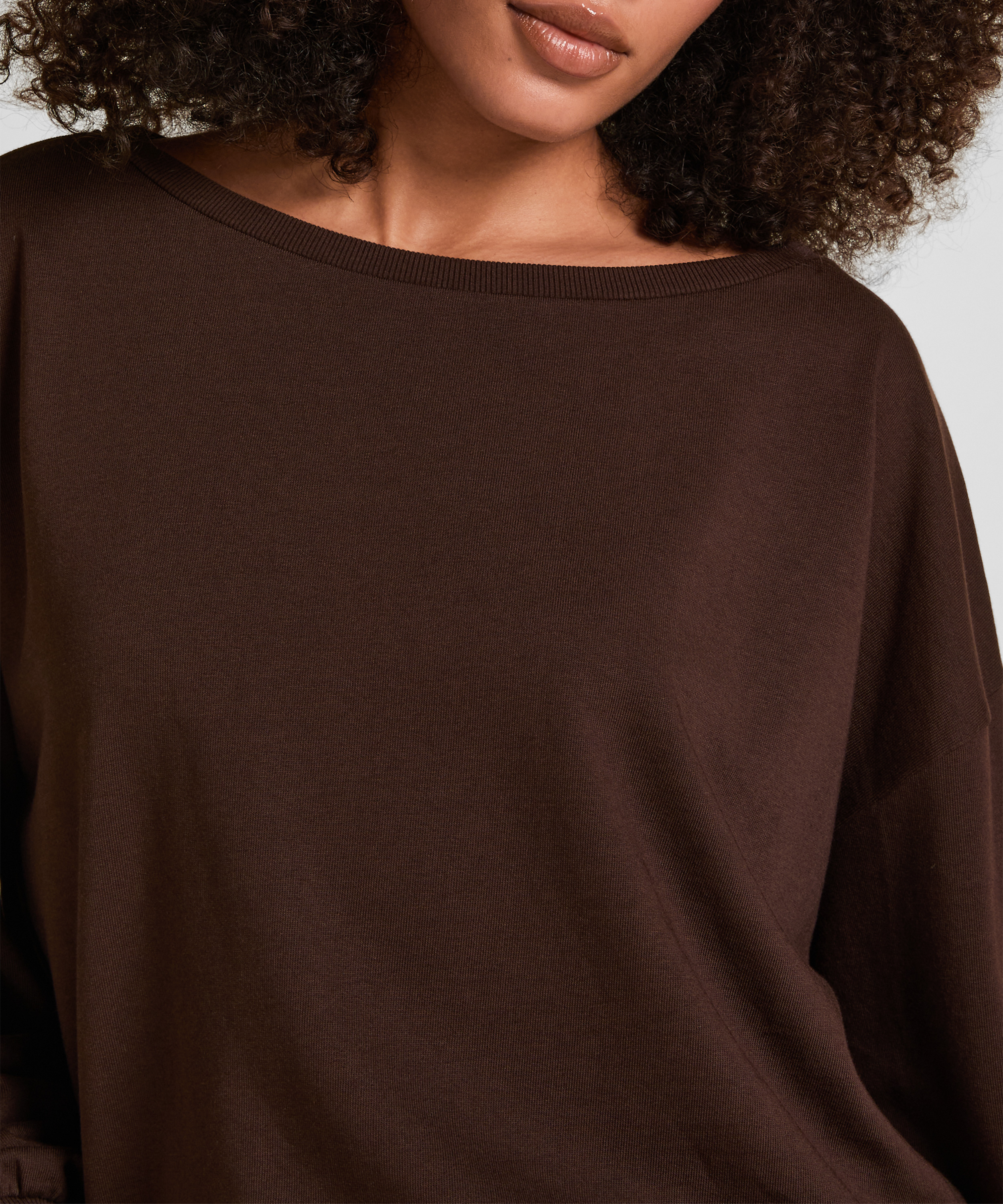 Boatneck Sweater Audrey, Brązowy, main