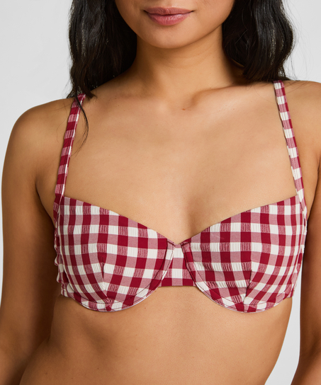 G&oacute;ra Bikini z Fiszbinami bez Wkładek Amalfi, Czerwony