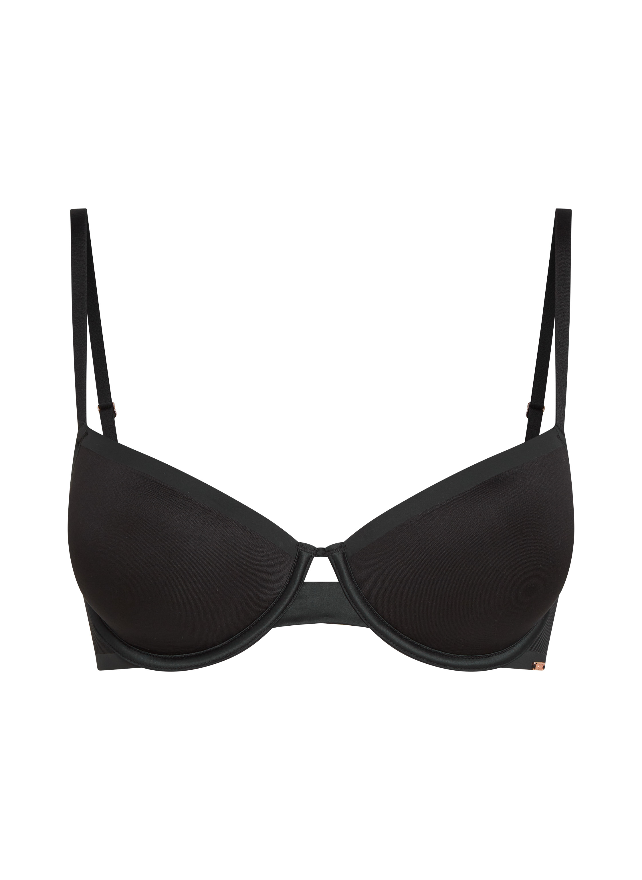 Usztywniony biustonosz push-up z fiszbinami Essential, Czarny, main