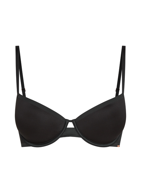 Usztywniony biustonosz push-up z fiszbinami Essential, Czarny