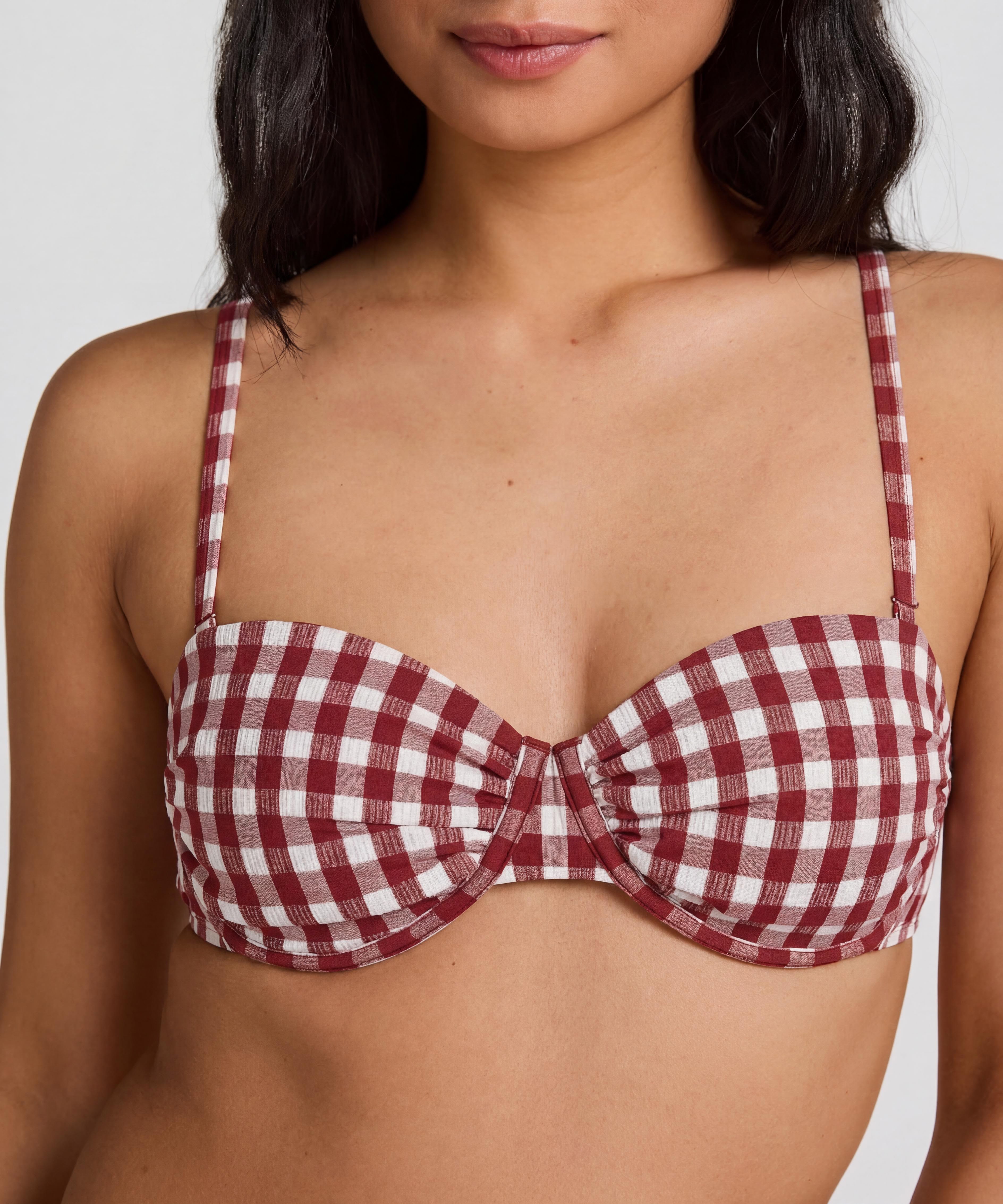 Usztywniany Biustonosz Bikini z Fiszbinami Amalfi, Czerwony, main
