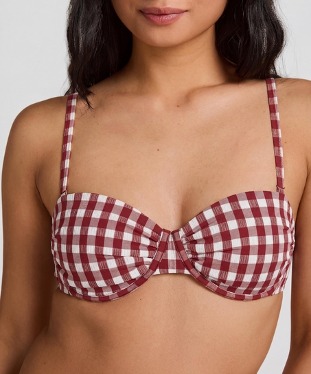 Usztywniany Biustonosz Bikini z Fiszbinami Amalfi, Czerwony