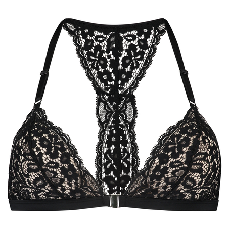 Marina Padded Triangle Bralette, Czarny