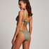 Majtki Bikini Wysoko Krojona Scallop, Zielony