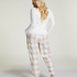 Flanelowe spodnie od piżamy, Beżowy