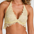 Biustonosz Bralette Halter Longline Prina z Koronki, Ż&oacute;łty