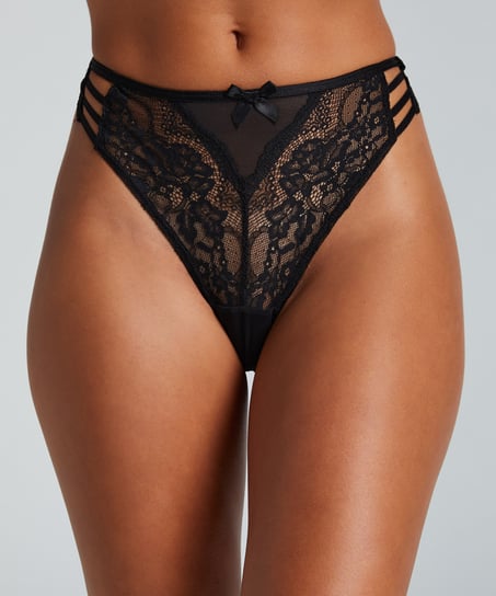 Stringi, zestaw 3 sztuk, Czarny