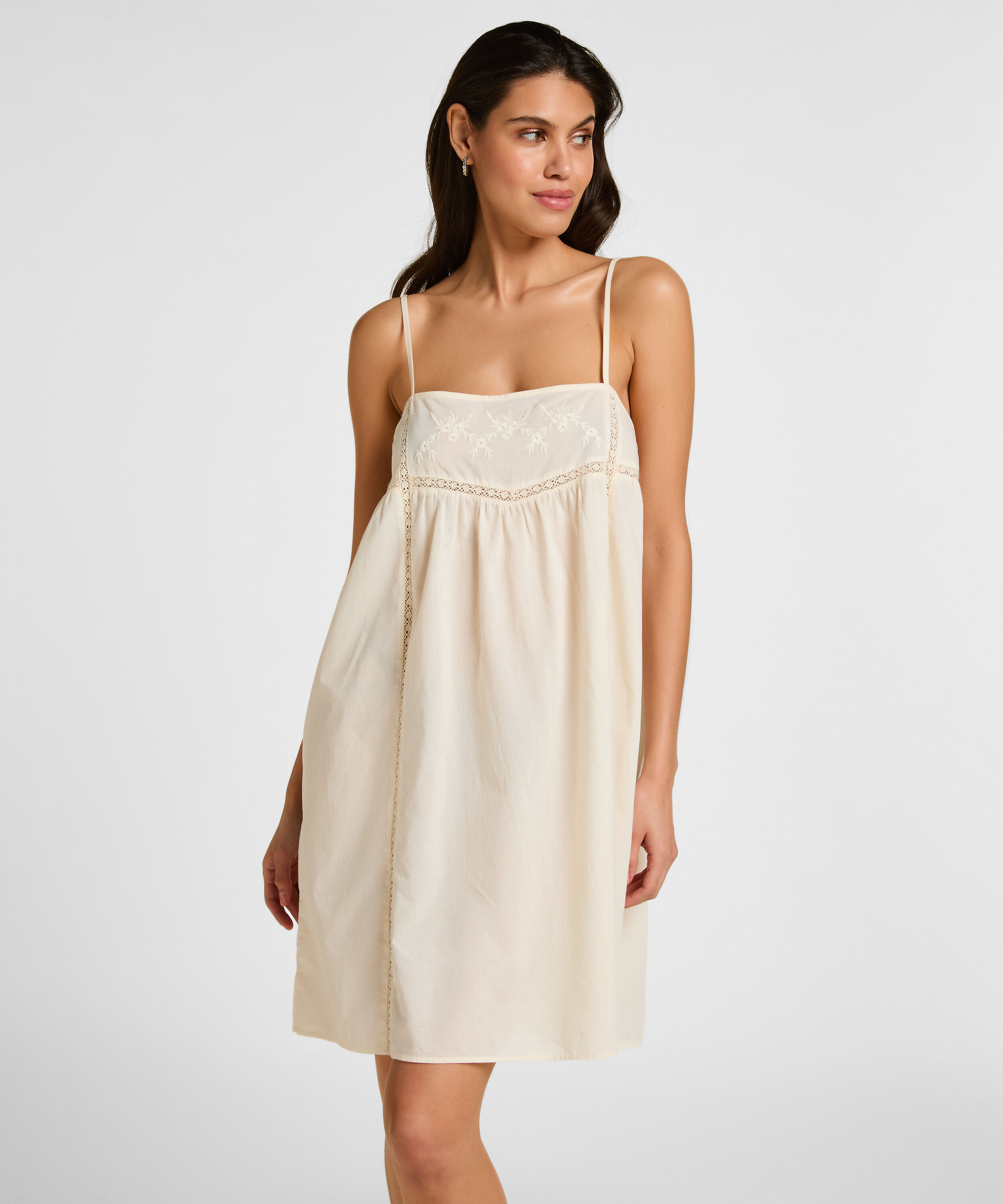 Slipdress Embroidery, Biały