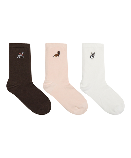 Skarpety 3 Pair Cotton, R&oacute;żowy