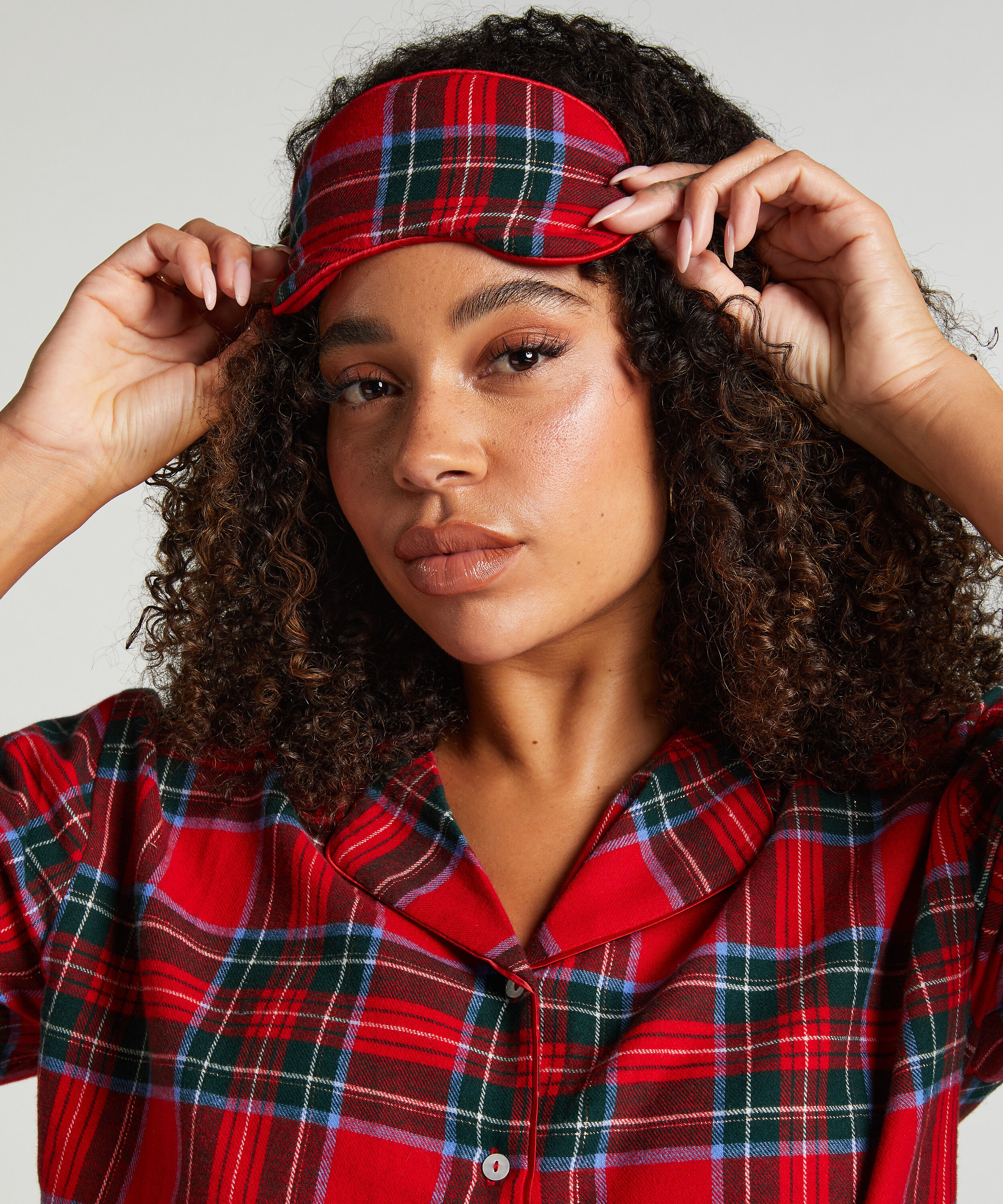 Maska do spania Flanela, Czerwony