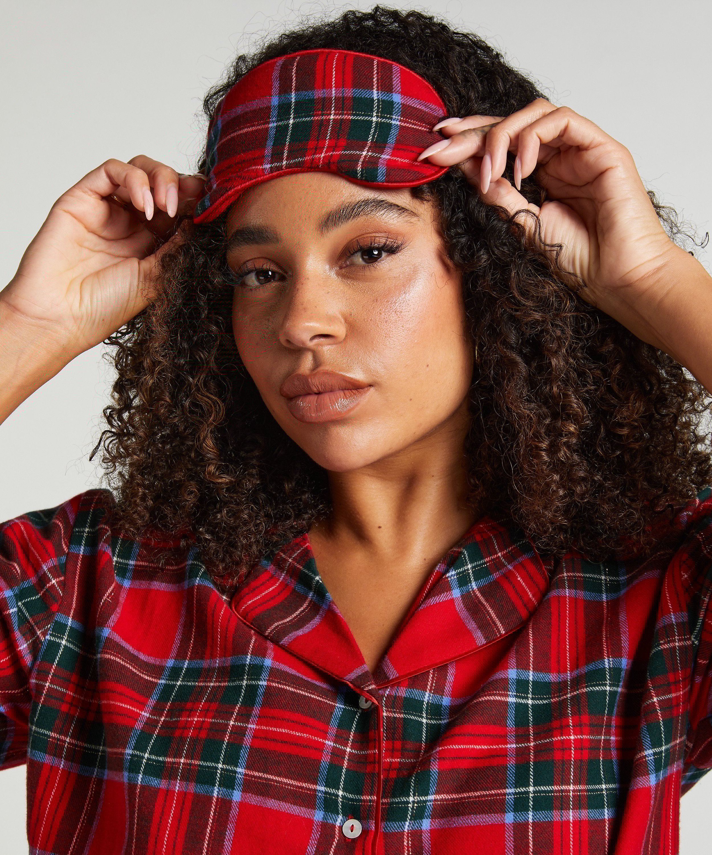 Maska do spania Flanela, Czerwony, main