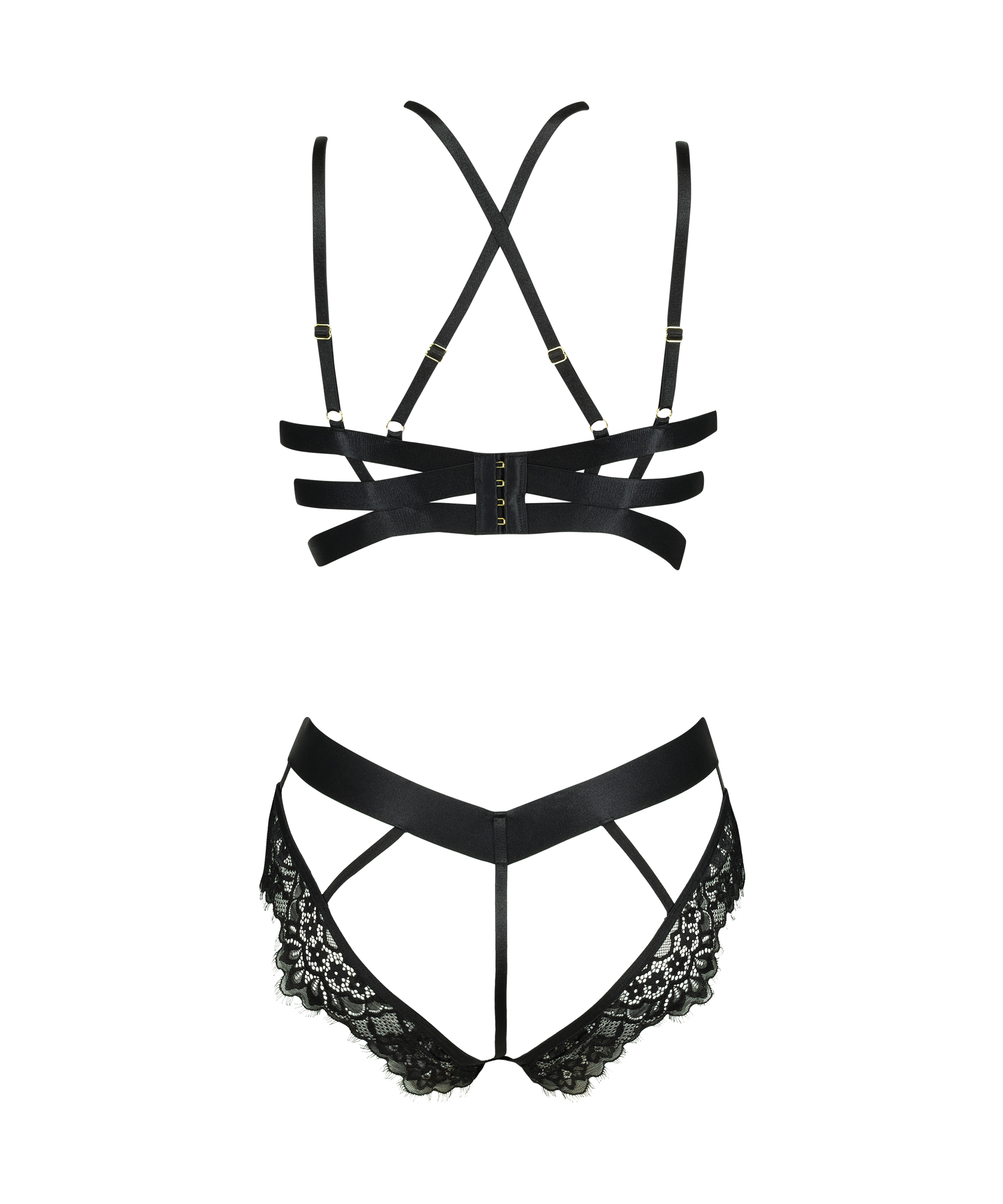 Body z otwartym krokiem Flora Private, Czarny, main