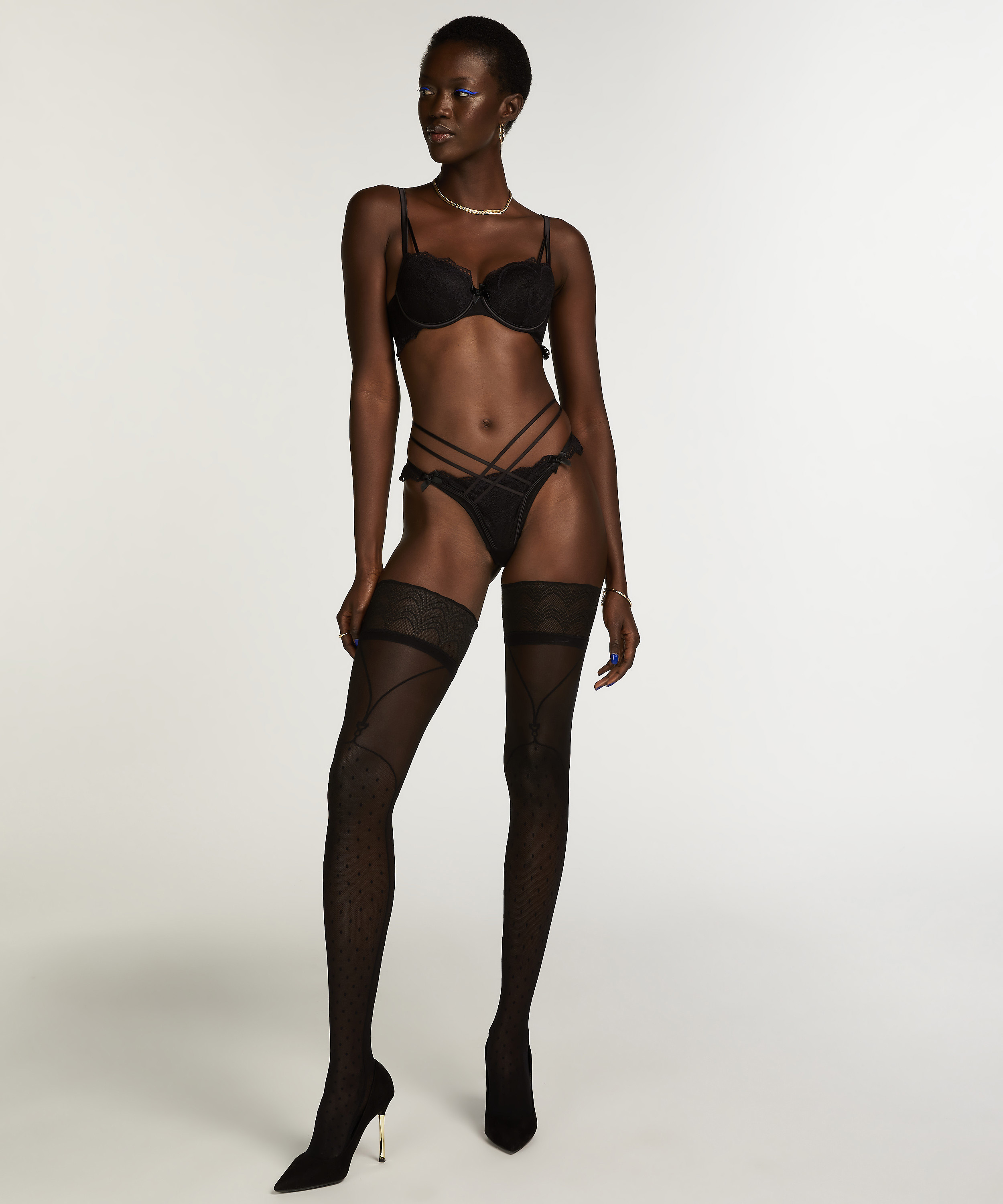 Zakolanówki Fleur Nyakim, Czarny, main