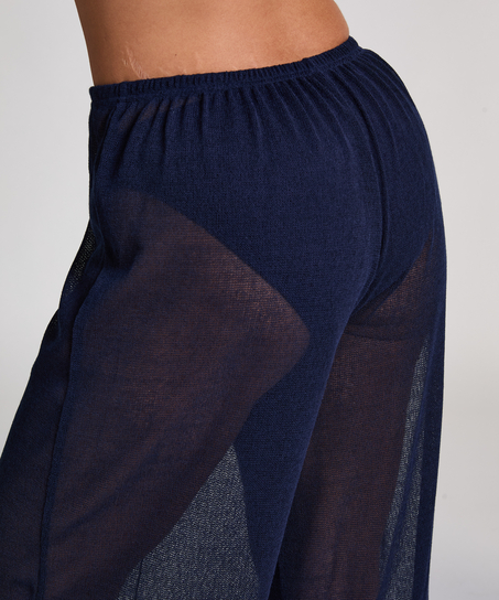 Plażowe dzianinowe spodnie, Niebieski