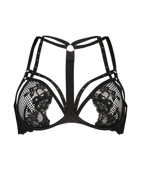 Nieusztywniony biustonosz z fiszbinami Monroe, Czarny