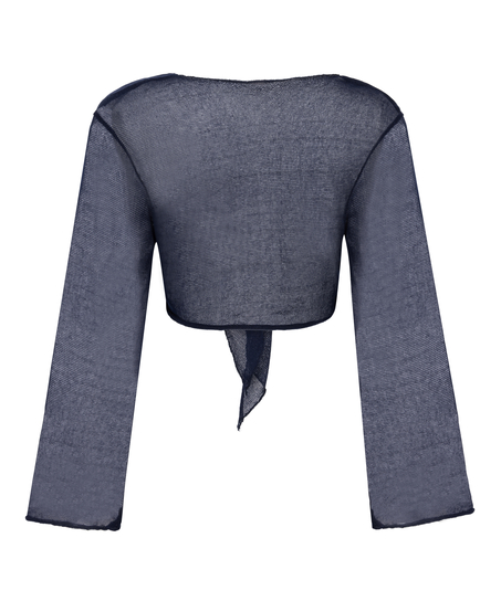 Top z dzianiny plażowej, Niebieski