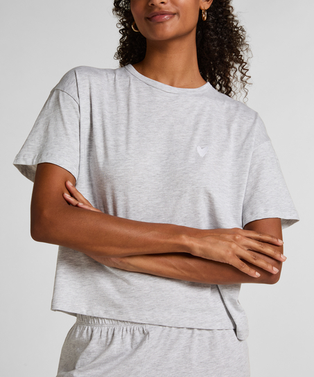 Zestaw piżamowy z dżerseju w serca, Szary