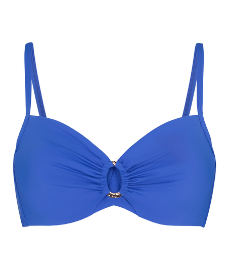 Nieusztywniona g&oacute;ra od bikini z fiszbinami Luxe, Niebieski