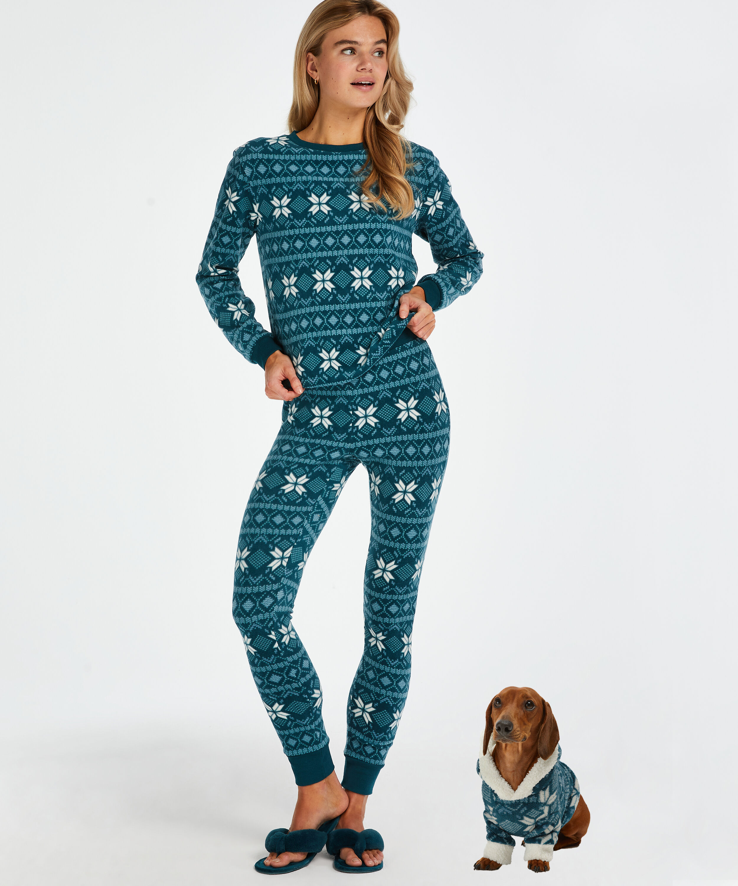 Fleece Pyjama Set, Niebieski