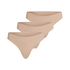 Niewidoczne pod ubraniem stringi 3-pak, Beżowy