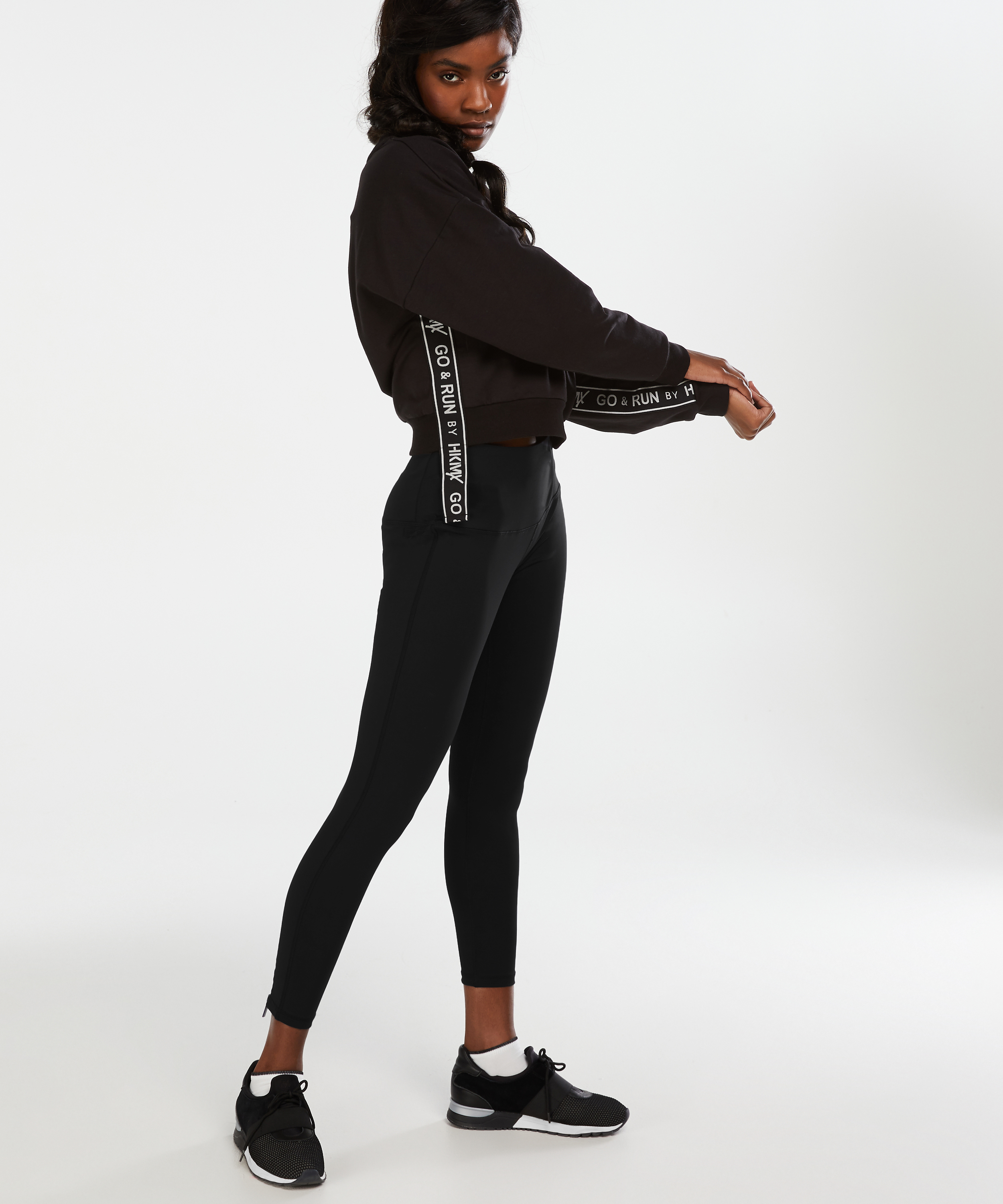 HKMX cropped sweater, Czarny, main