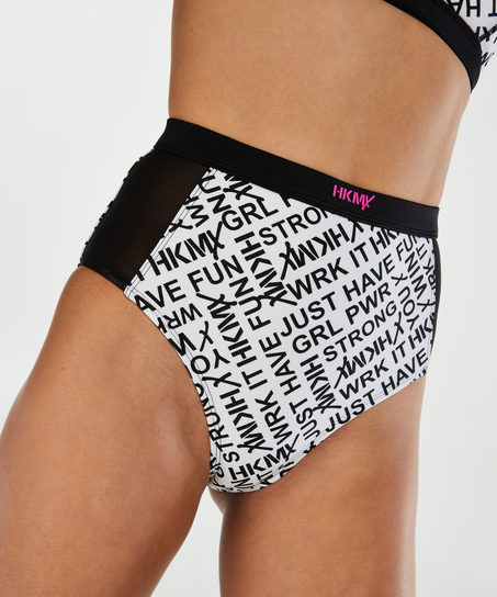 HKMX High Waist Cheeky Bikini Bottoms, Biały