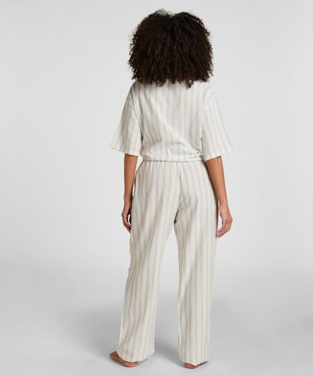 Spodnie Lniane, Biały