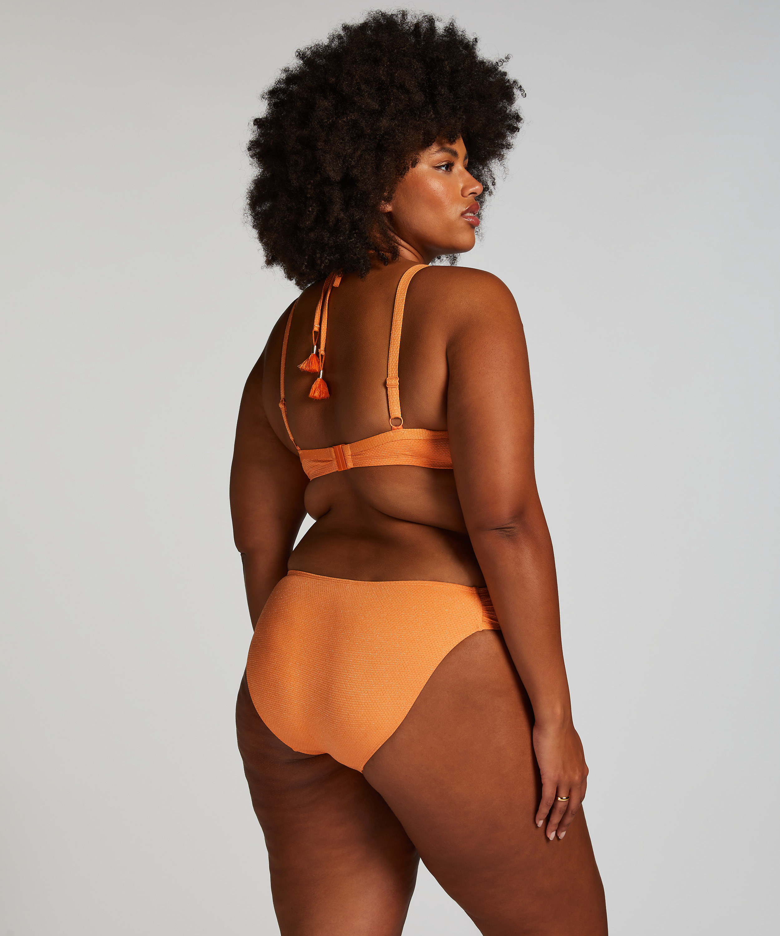 Majtki Bikini Rio Scallop Lurex, Pomarańczowy, main