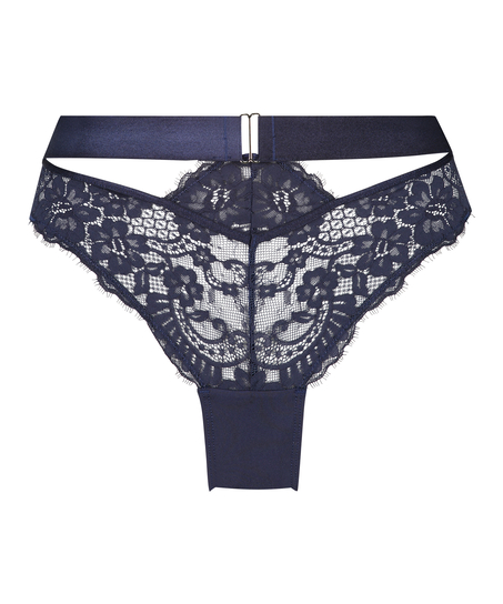 Majtki brazylijskie z wysokim wycięciem Blossom, Niebieski