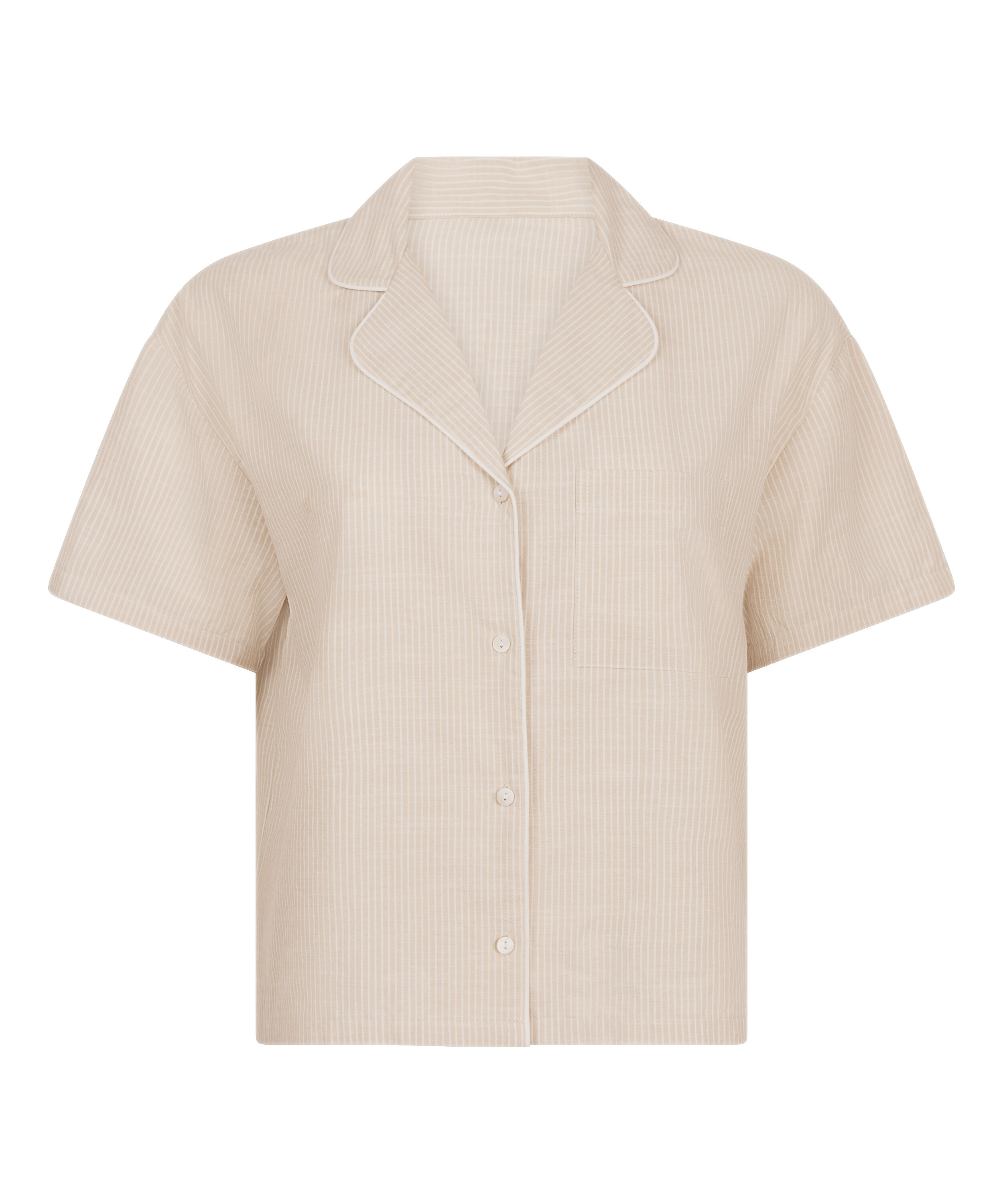 Bluza bawełniana w paski, Beżowy