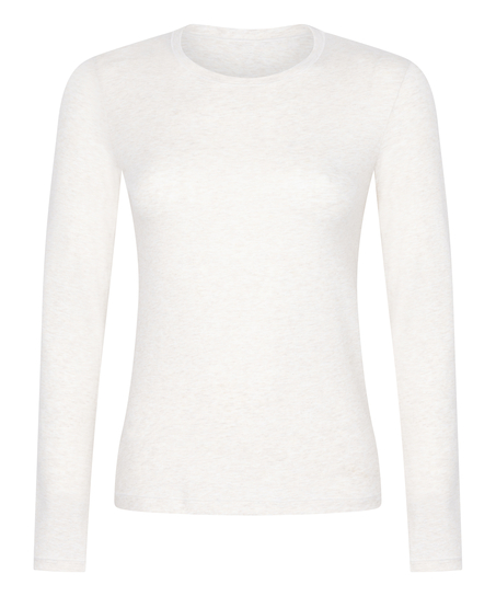 Bluzka z długim rękawem z miękkiej bawełny, Beżowy