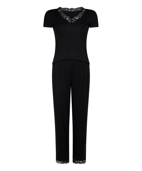 Komplet piżamowy Nanna, Czarny