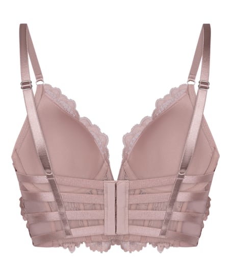 Biustonosz usztywniany z fiszbinami Longline Essie, Fioletowy