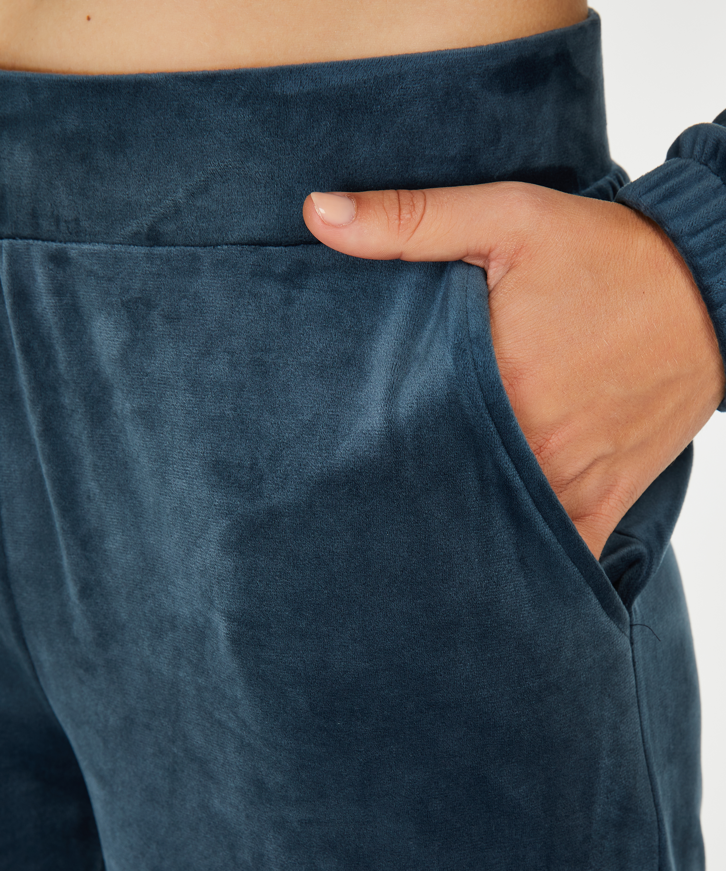 Velours Pyjama Bottoms, Niebieski, main