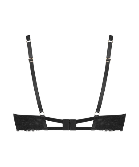 Nieusztywniony biustonosz z fiszbinami Evie Nyakim, Czarny