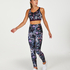 HKMX High Waisted Flower Sports Leggings, Czarny