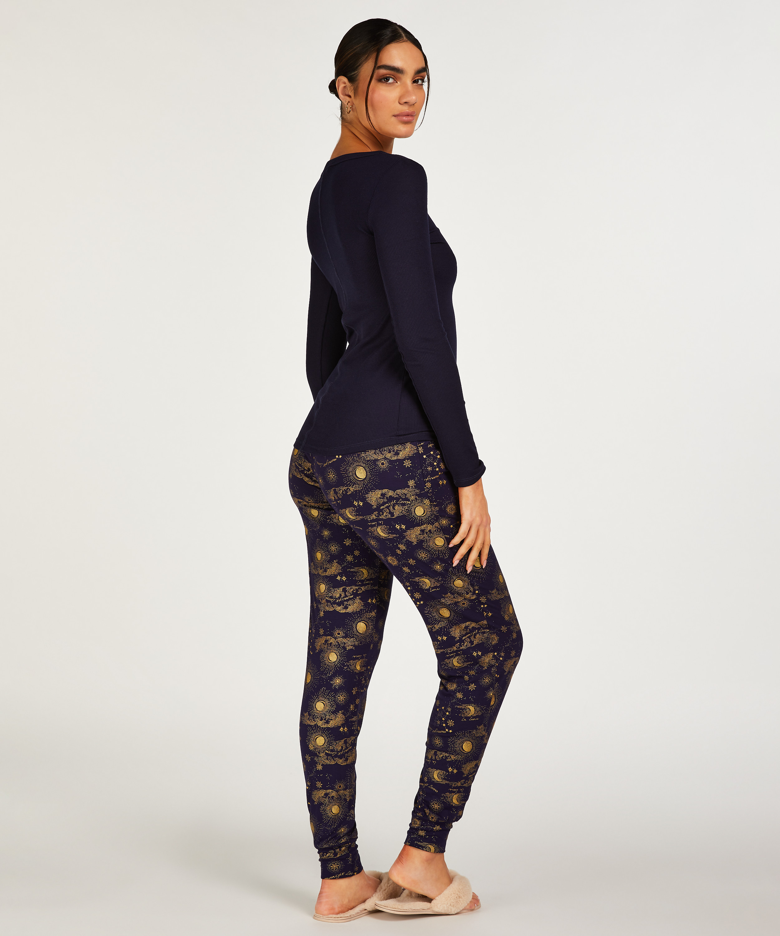 Tall Spodnie od piżamy Jersey, Niebieski, main