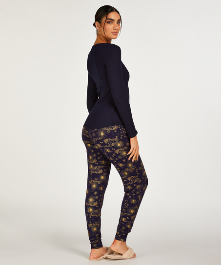 Tall Spodnie od piżamy Jersey, Niebieski