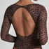 Body Tara Leopard z długim rękawem, Czarny