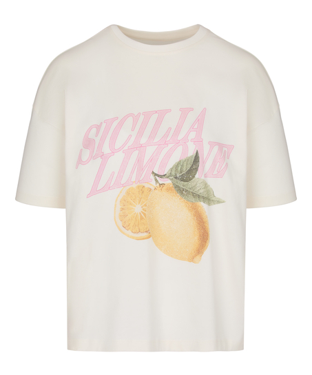 T-shirt z Nadrukiem, Biały