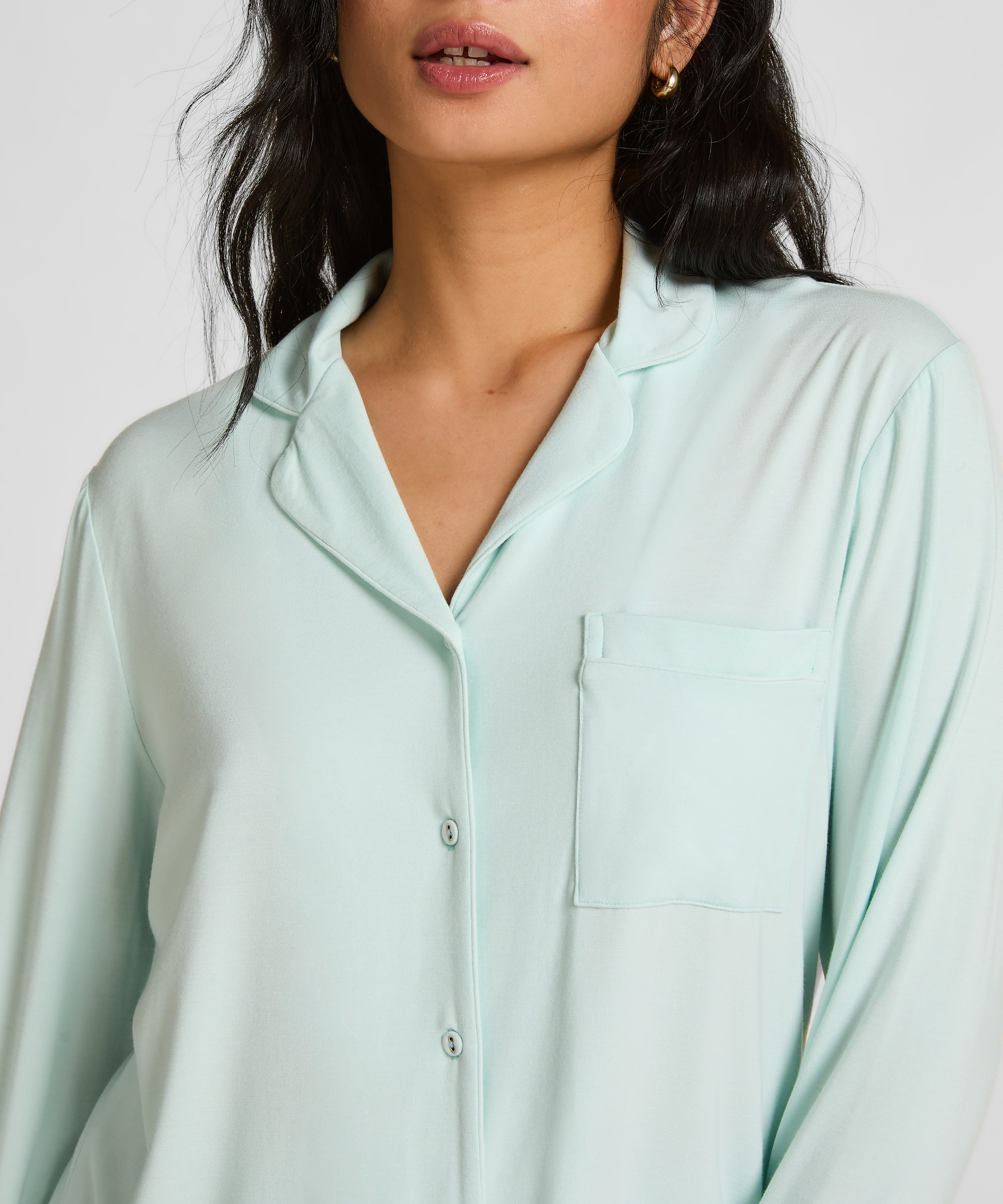 Narzutka Essential z dżerseju z długim rękawem, Niebieski, main