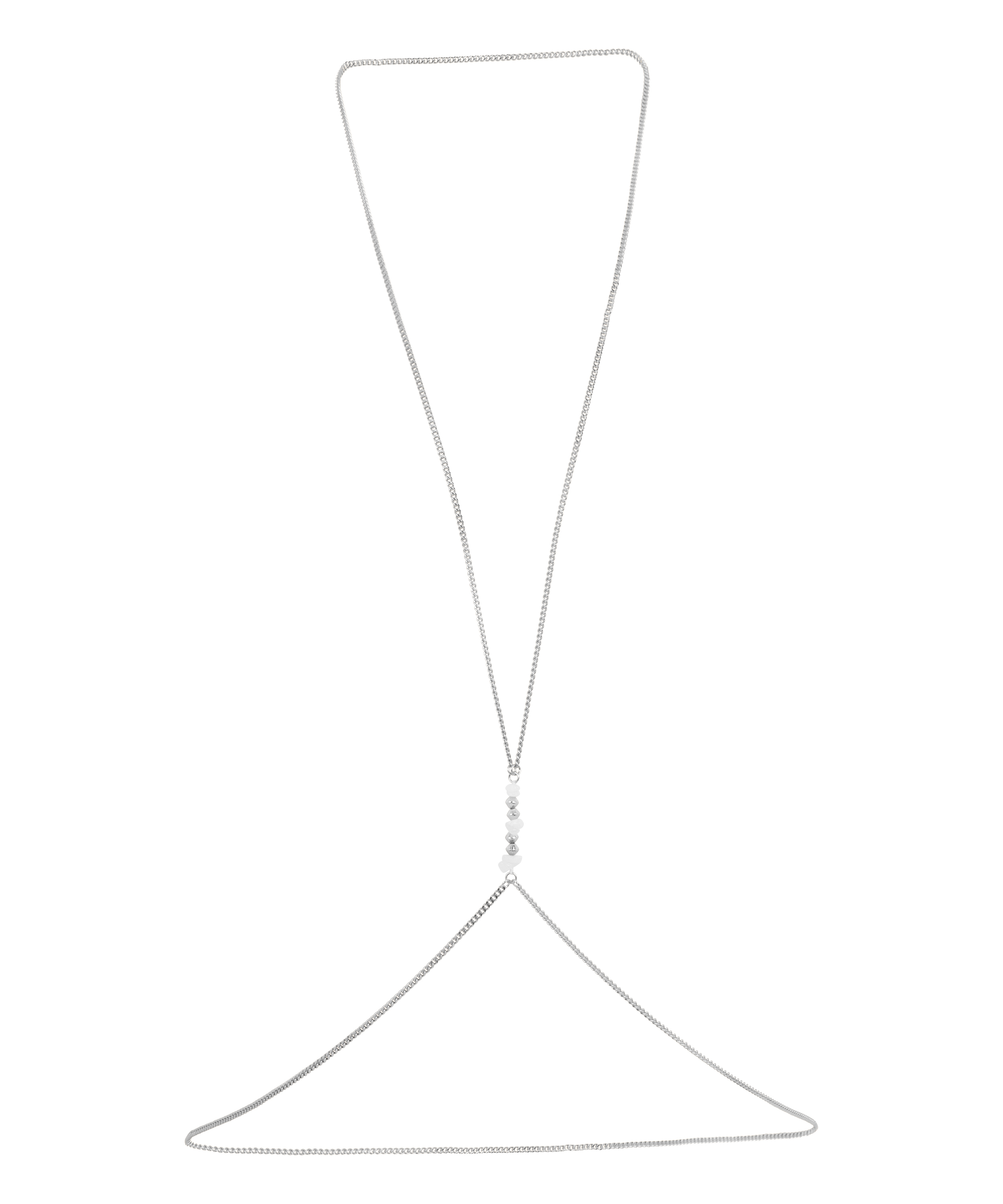 Łańcuszek Body Chain z perłami, Szary, main