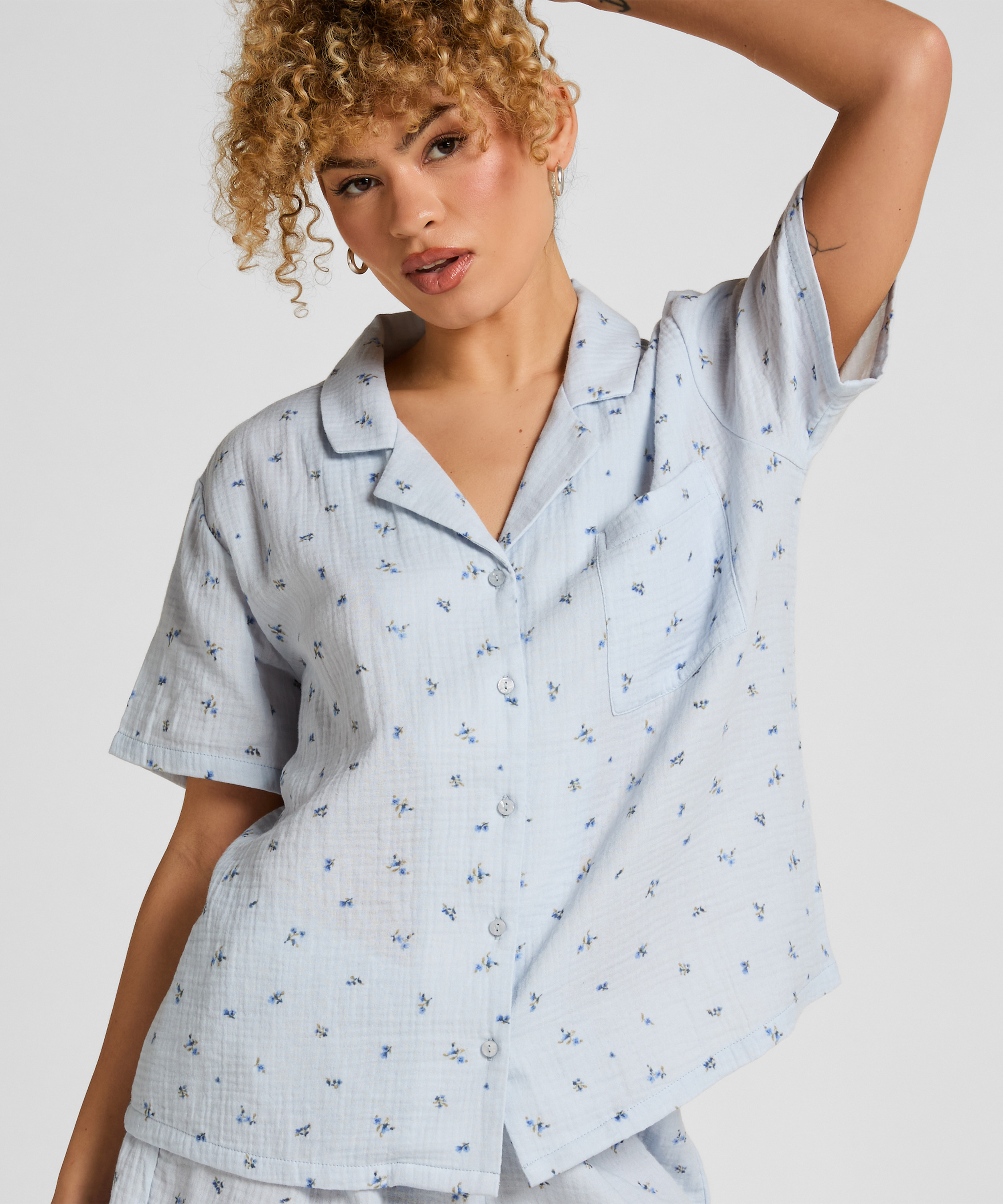 Muślinowa narzutka, Niebieski, main