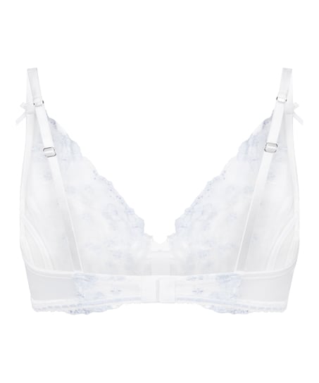 Biustonosz Longline z Fiszbinami Bez Wyści&oacute;łki Peonie, Biały