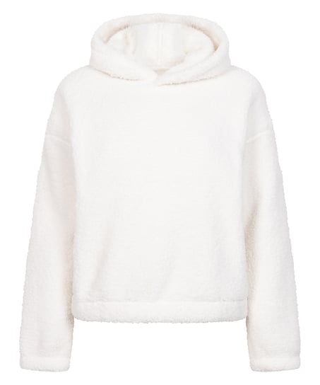 Polarowa bluza z kapturem Snuggle, Biały