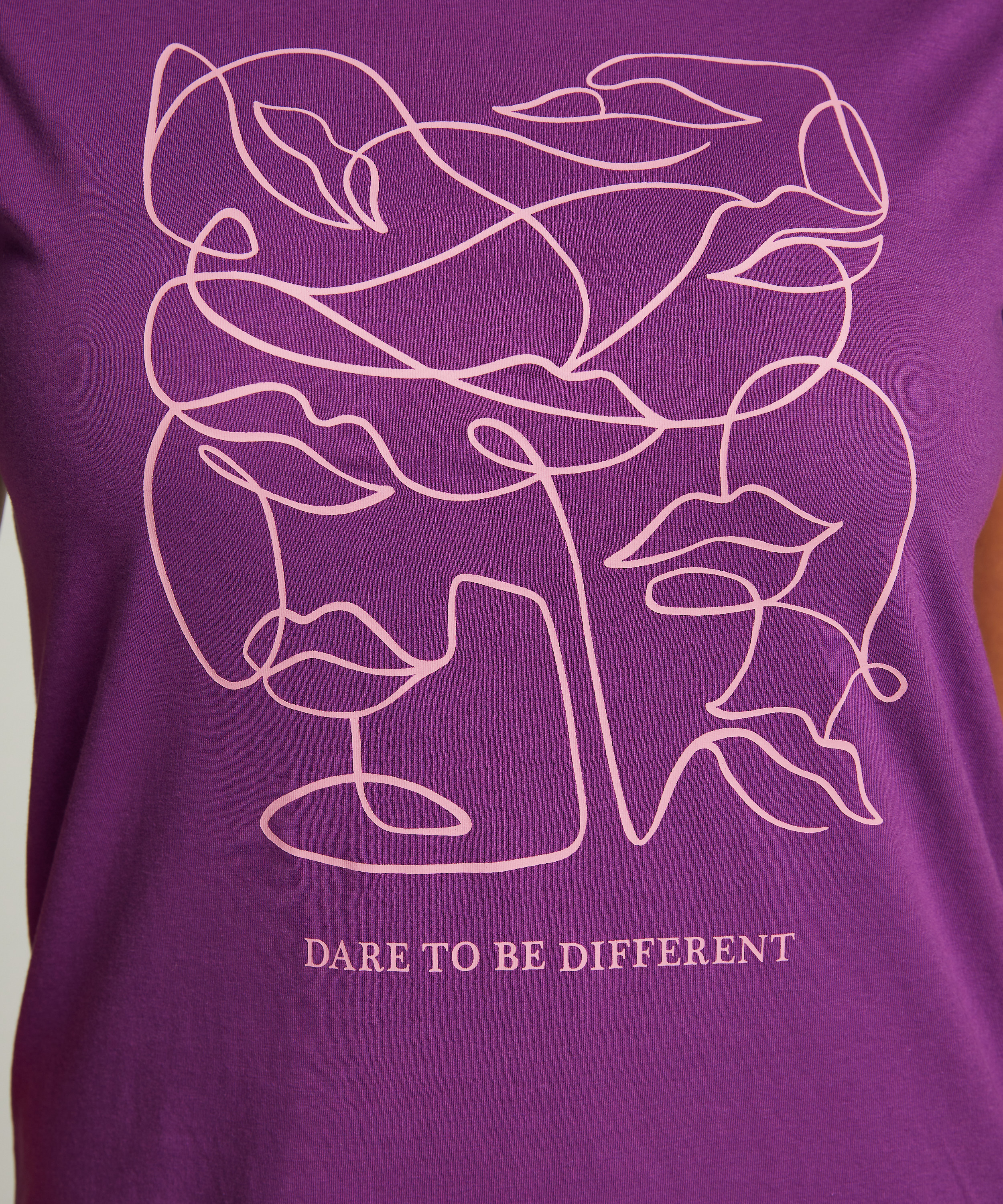 Koszula nocna z okrągłym dekoltem, Fioletowy, main