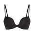 Usztywniony biustonosz push-up z fiszbinami Deep-V, Czarny